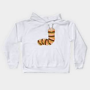 Caterpillar as Cheeseburger with Beef & Salad Kids Hoodie